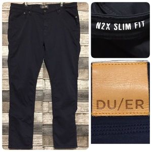 Duer N2X Slim Fit Pants Men’s 40x32 Navy Blue Stretch Casual